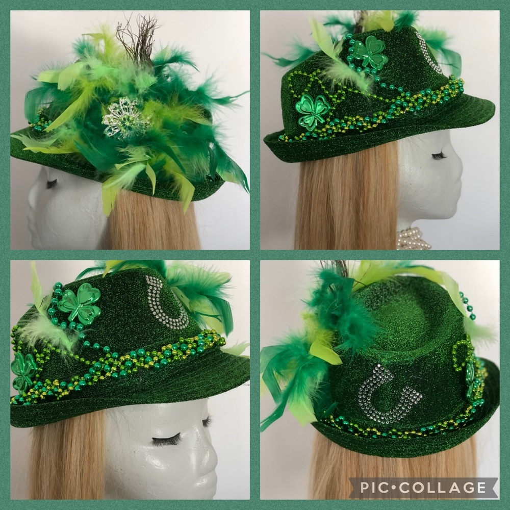 St Patrick’s day hats-  various styles and uniqueness!  One of a kind.
